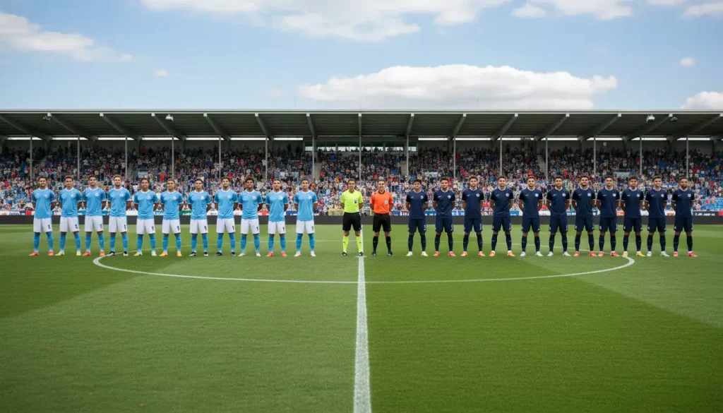 Draw No Bet: due squadre che si affrontano a centrocampo prima del fischio d