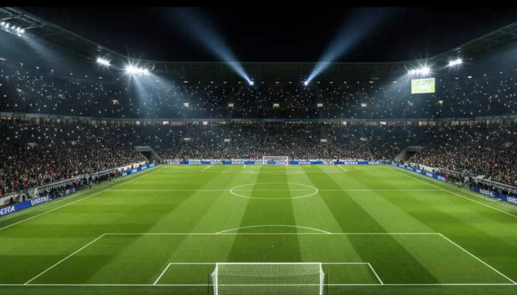 Scommesse Champions League: stadio illuminato durante una notte di coppa europea