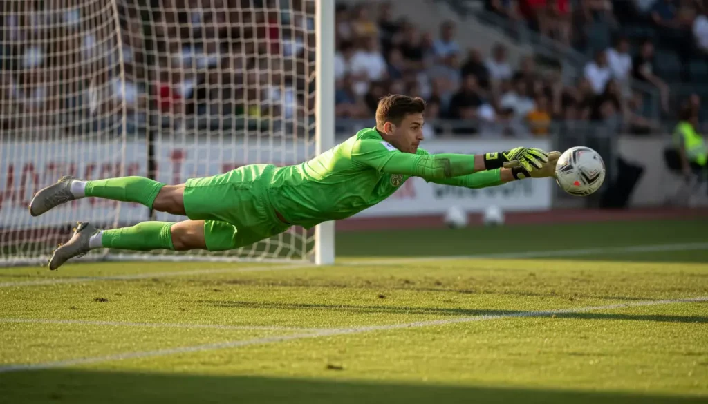 Scommesse Goal No Goal: portiere che para un tiro durante una partita di calcio