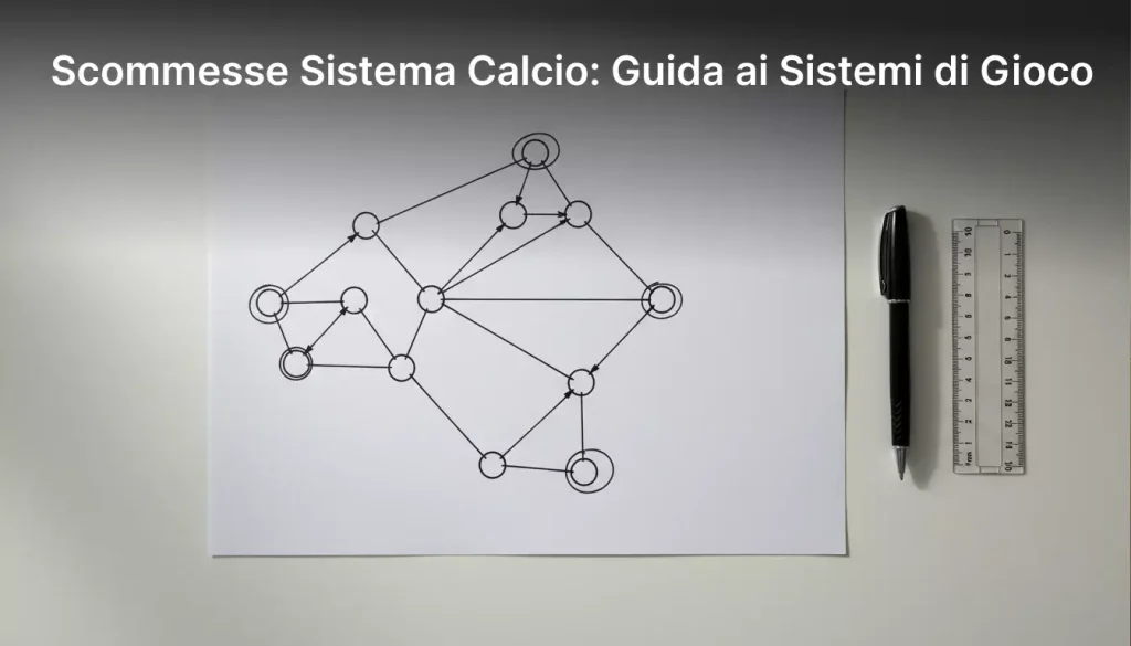 Scommesse sistema calcio: diagramma con linee che collegano diverse selezioni