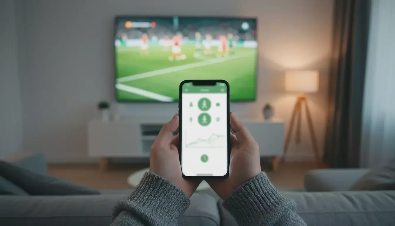 Tifosi allo stadio che guardano una partita di calcio con tensione